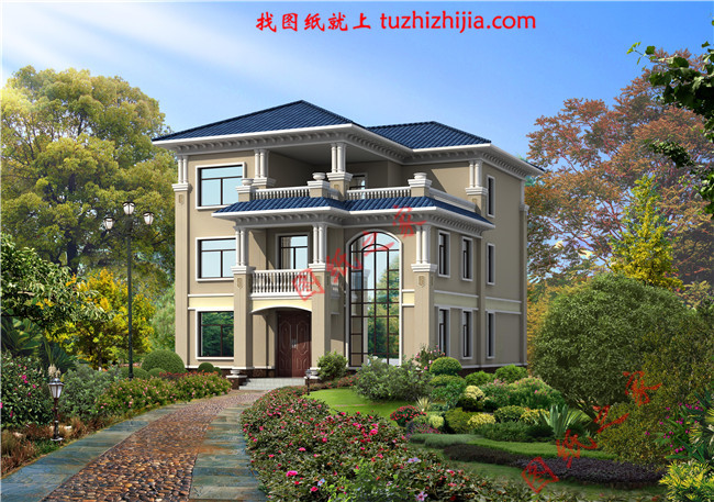 户型简单实用的三层农村房屋设计图纸，复式结构，大面积开窗，增加了采光度又增加了美观度