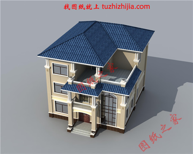 户型简单实用的三层农村房屋设计图纸，复式结构，大面积开窗，增加了采光度又增加了美观度