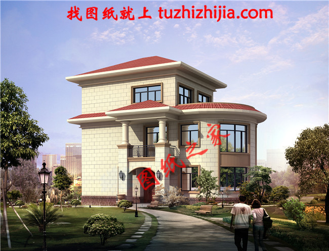 小户型三层别墅房屋设计图纸，占地80多平米，麻雀虽小五脏俱全，布局合理，造价20万左右