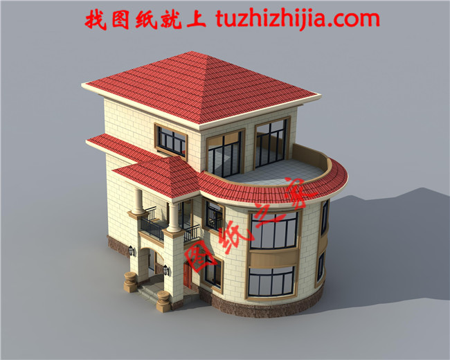 小户型三层别墅房屋设计图纸，占地80多平米，麻雀虽小五脏俱全，布局合理，造价20万左右