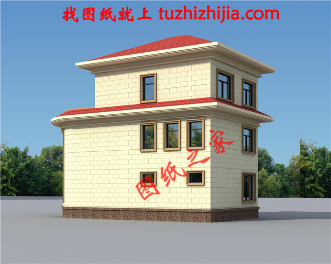 小户型三层别墅房屋设计图纸，占地80多平米，麻雀虽小五脏俱全，布局合理，造价20万左右