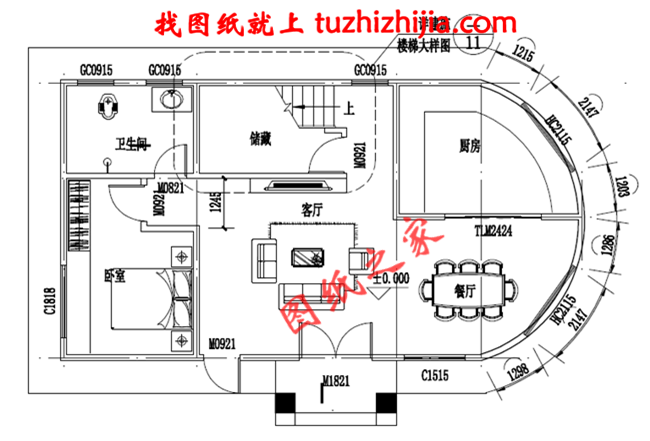 小户型三层别墅房屋设计图纸，占地80多平米，麻雀虽小五脏俱全，布局合理，造价20万左右