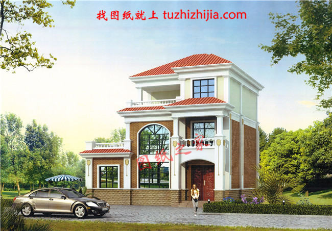 经典三层农村房屋设计图纸，占地100平米左右，外观典雅精致，内在宽敞舒适
