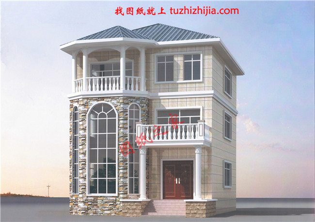 三层新农村自建房屋设计图纸,占地120平米左右,此户型是个开间小,进深大的户型