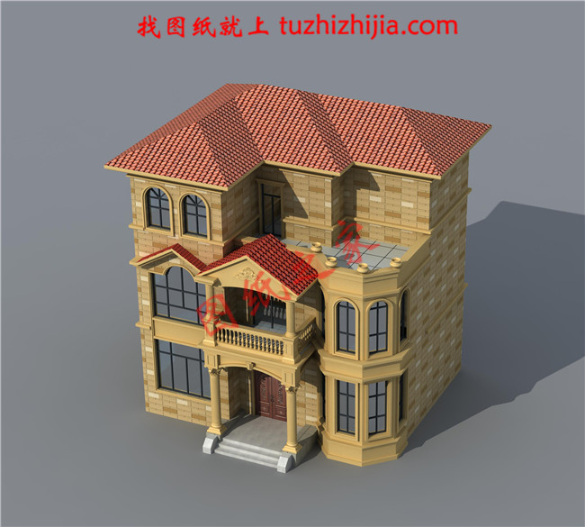 三层农村自建别墅设计图纸及效果图，占地110平米，外观精致又大气