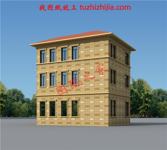 三层农村自建别墅设计图纸及效果图，占地110平米，外观精致又大气