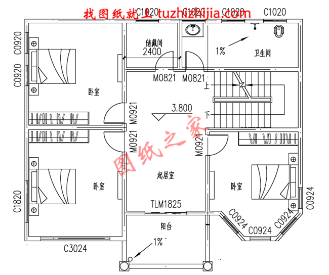 三层农村自建别墅设计图纸及效果图，占地110平米，外观精致又大气