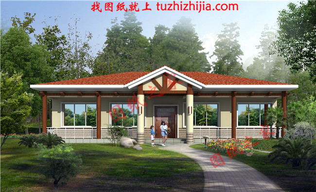 一层平房新农村自建别墅,造价20万以内,占地面积200平米左右,独家设计