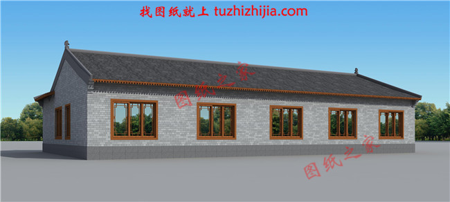 一层三合院自建房屋图纸，外观不仅古朴洋气，而且户型实用