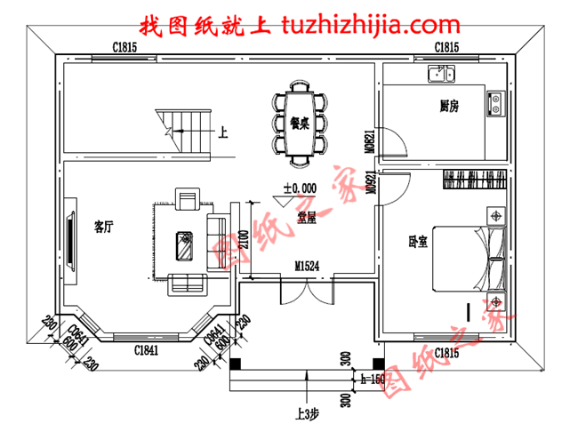 经典二层100平米左右新农村房屋设计图纸及效果图，客厅中空，造价20万