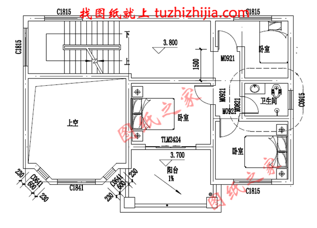 经典二层100平米左右新农村房屋设计图纸及效果图，客厅中空，造价20万