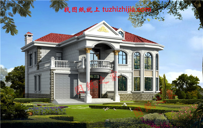 16×12米二层欧式带车库农村小别墅，既舒适又美观