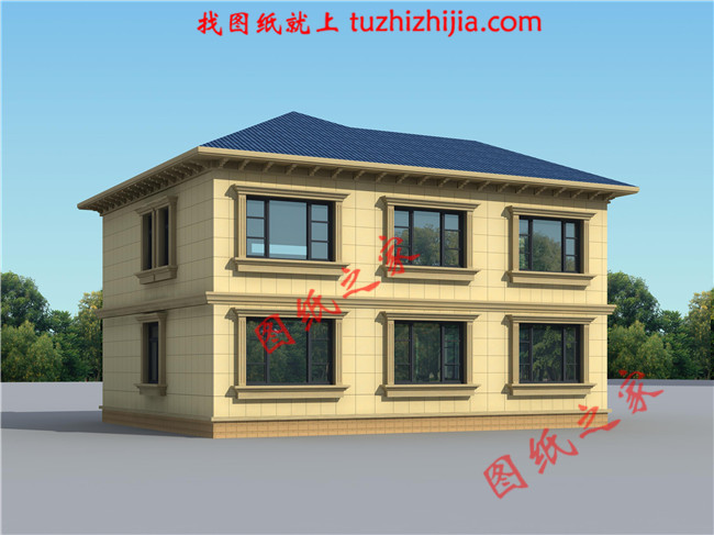 两层楼房设计图，两层新农村楼房图纸，外观典雅古朴