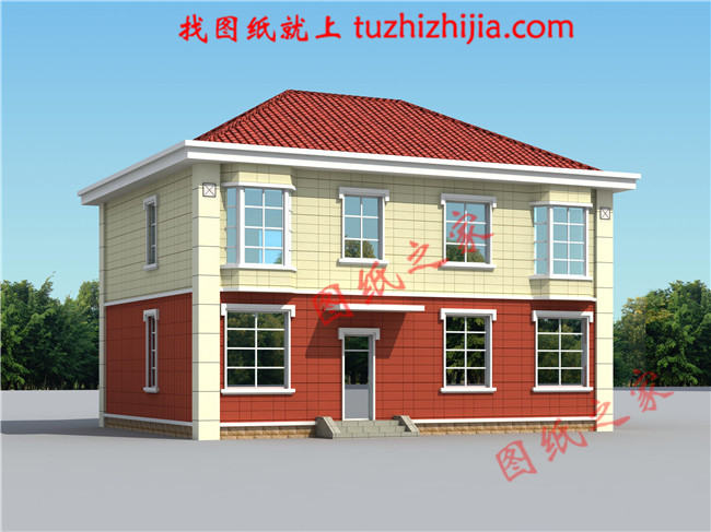 二层楼房设计图,占地120平米左右,符合现代农村的建房政策
