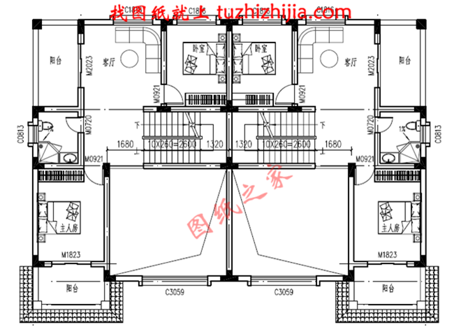 农村简单双拼小户型，简单适用，客厅中空，占地210平方米