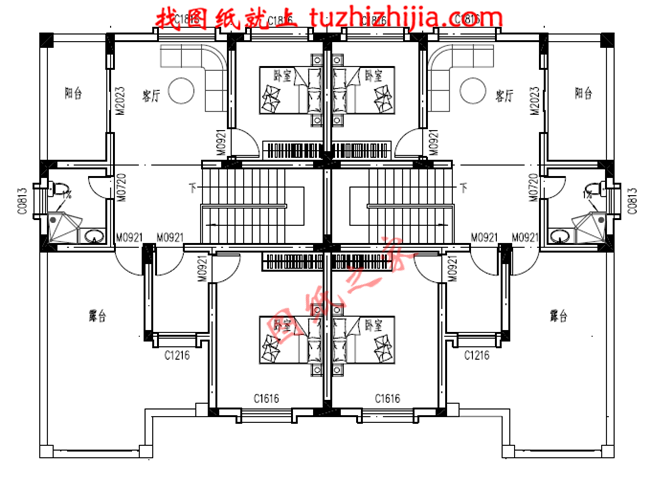 农村简单双拼小户型，简单适用，客厅中空，占地210平方米