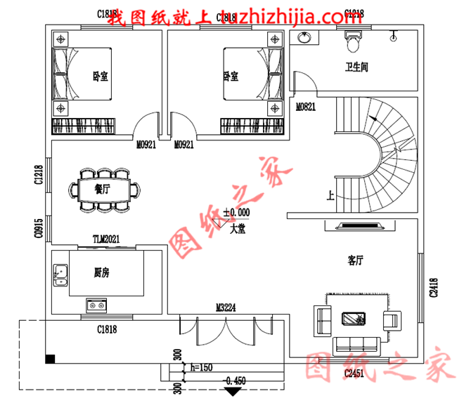 乡下二层楼房住宅设计图纸及效果图,农村二层小洋楼