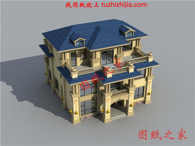 三间三层房子设计图,高端三层楼房设计图,三层两个大露台