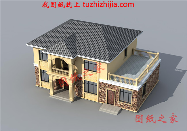 农村四间两层楼房设计图，外观时尚，户型实用