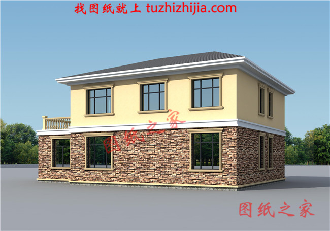 农村四间两层楼房设计图，外观时尚，户型实用