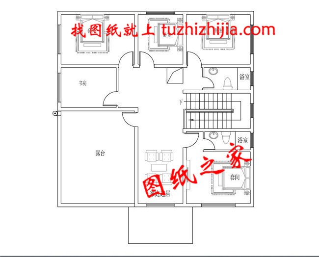 12×12米农村二层经济型自建房设计图，设计了6间卧室