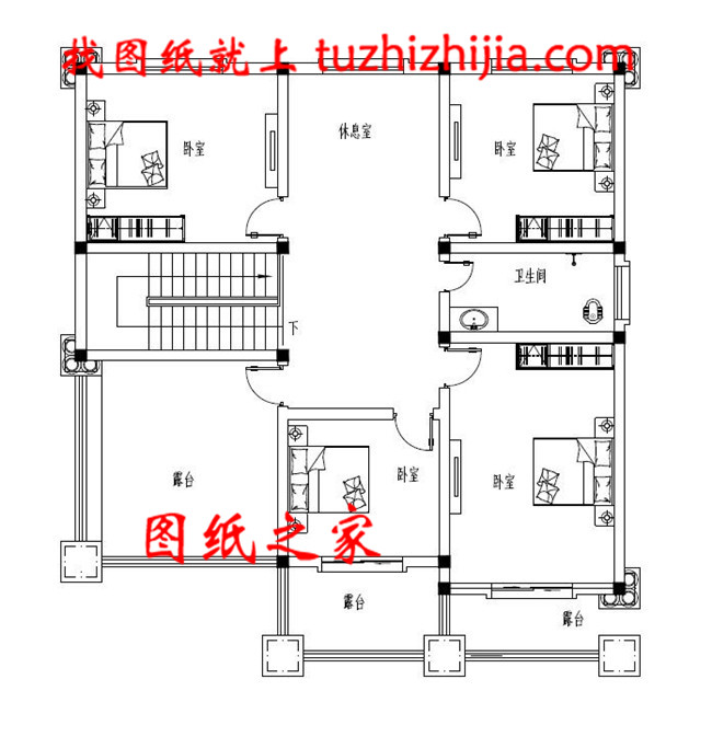 带地下室二层别墅户型设计图，占地140平左右