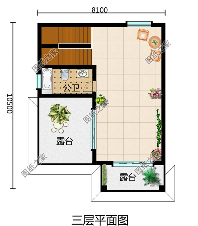 占地70平方米的三层独栋别墅设计图，小户型自建房屋效果图