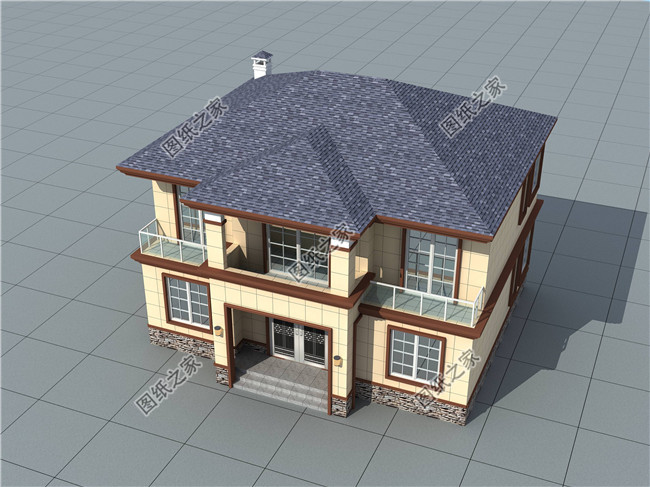 125平方米新农村二层房屋施工设计CAD图纸加效果图