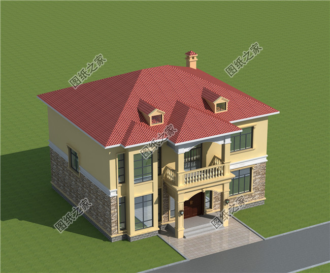 简单实用农村自建二层别墅设计图，户型造型简约好看