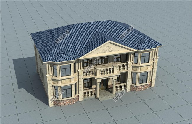 30万欧式二层别墅方案（全套设计图纸+效果图），私人自建
