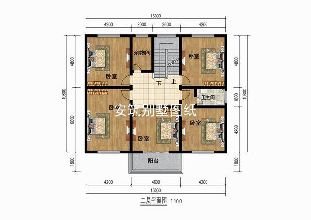 1310米二層方正小戶型自建房戶型圖簡易實用