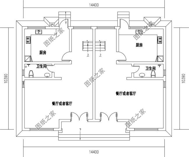 150平方米江西三层双拼小别墅施工设计图纸