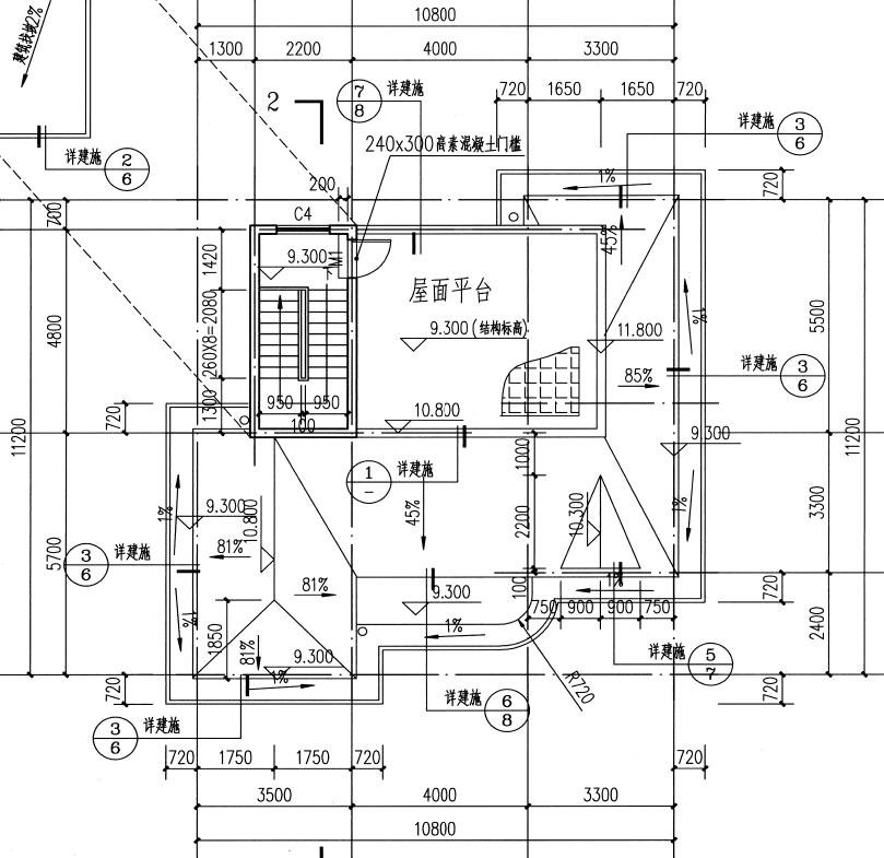 120平三层三间别墅房屋设计图，外观简单、大气