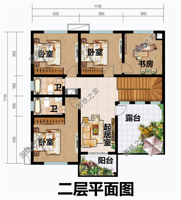 新中式二层农村别墅设计