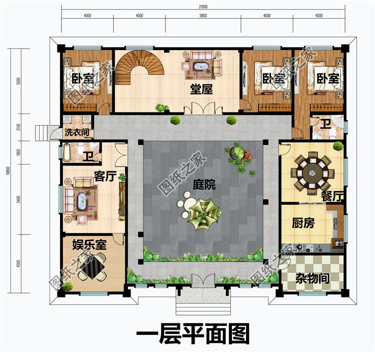 260平方米新农村四合院别墅