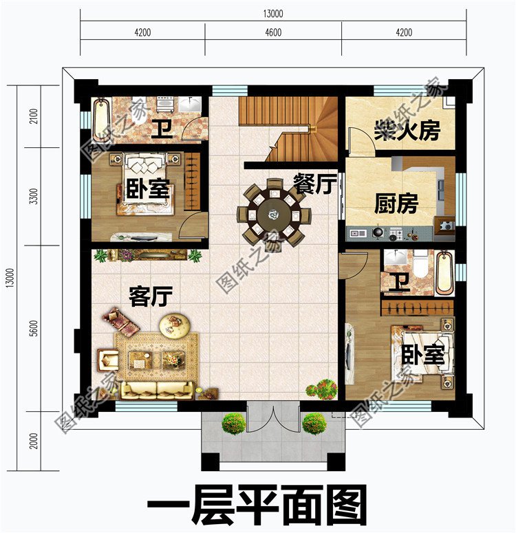 13x13米新中式二层别墅