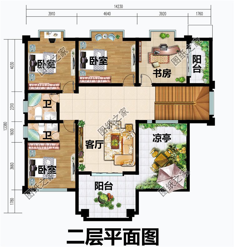 简约而不简单的二层新中式乡墅设计图