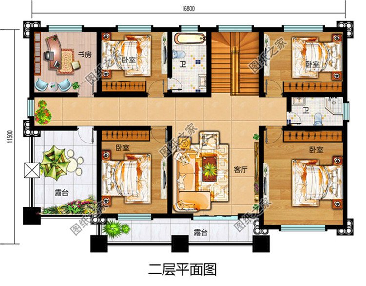 四間兩層經典別墅設計圖,不到40萬的造價,實用省錢又划算