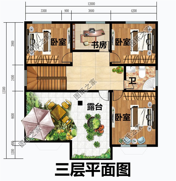 农村二层半别墅设计图
