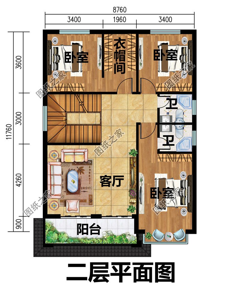 小开间三层新中式小别墅设计图