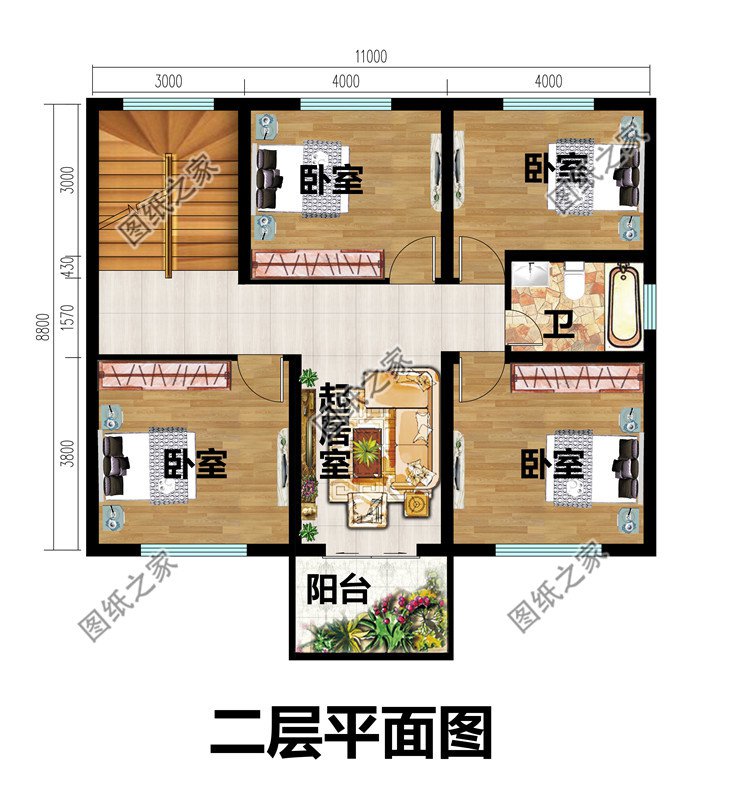 11x9三层别墅房屋设计图