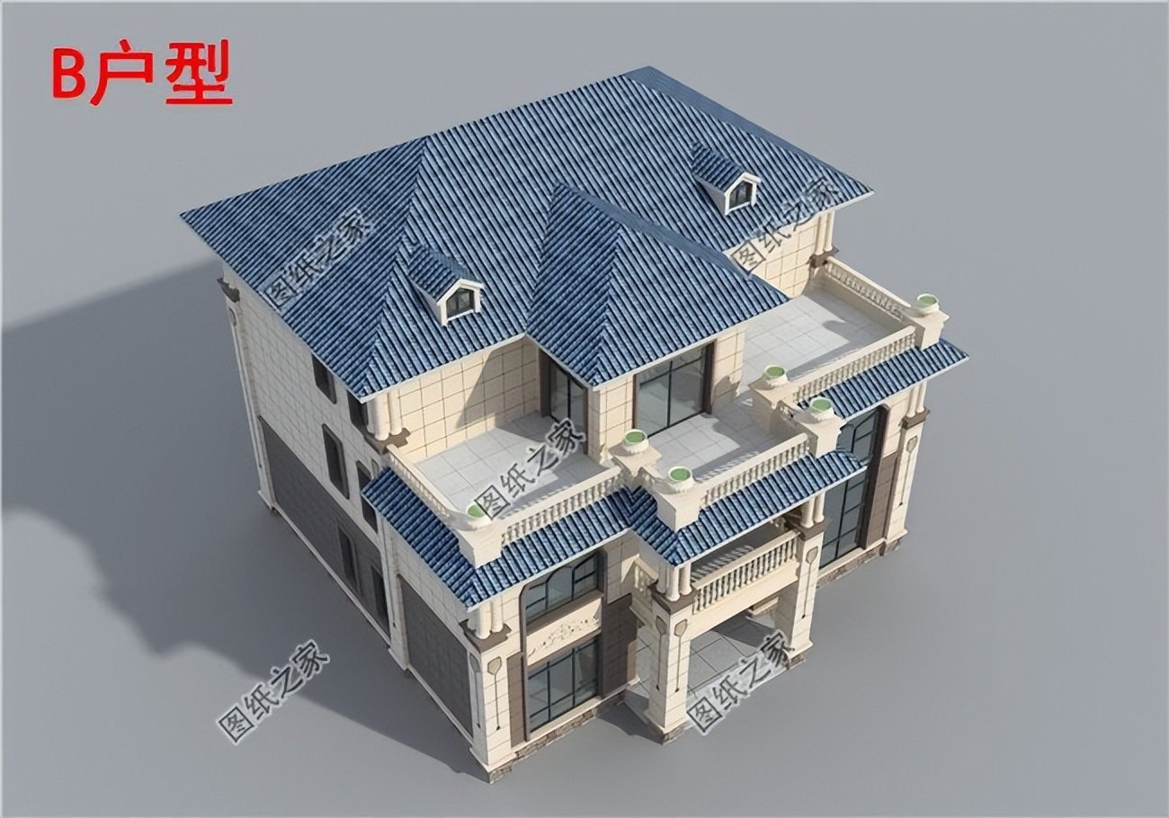 农村两层半别墅推荐,实用型房屋设计,更适合农村建造_盖房知识_图纸之