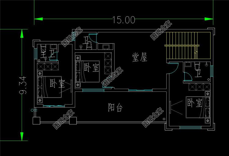 带架空层的三层中式别墅布局3