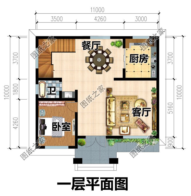 11×10米农村二层别墅图