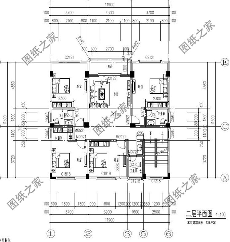 五层农村自建房别墅二层