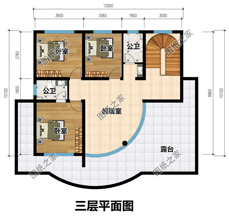 现代三层别墅设计图三层