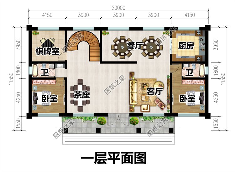 五间两层农村自建房2