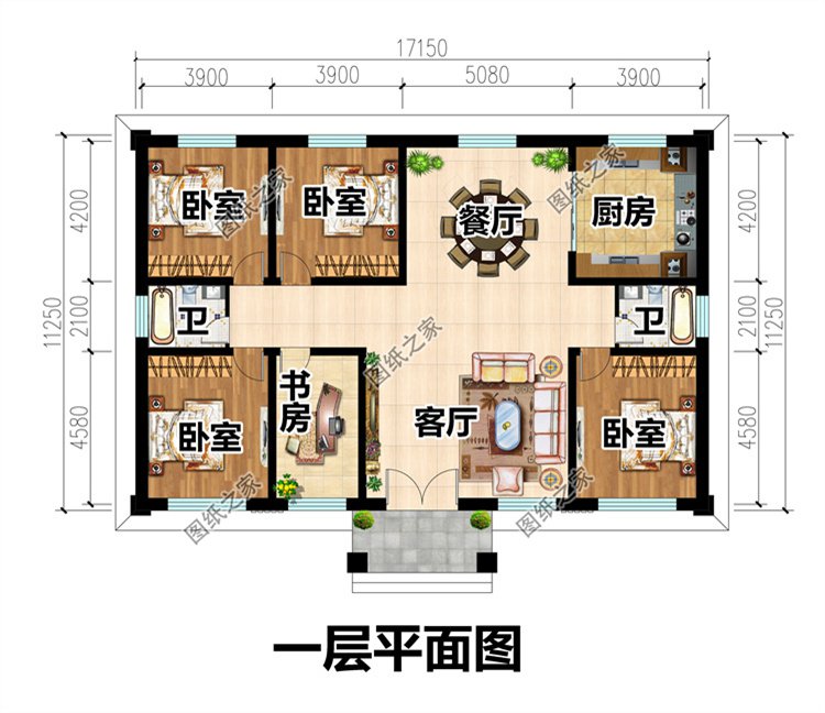 农村实用自建房一层别墅2