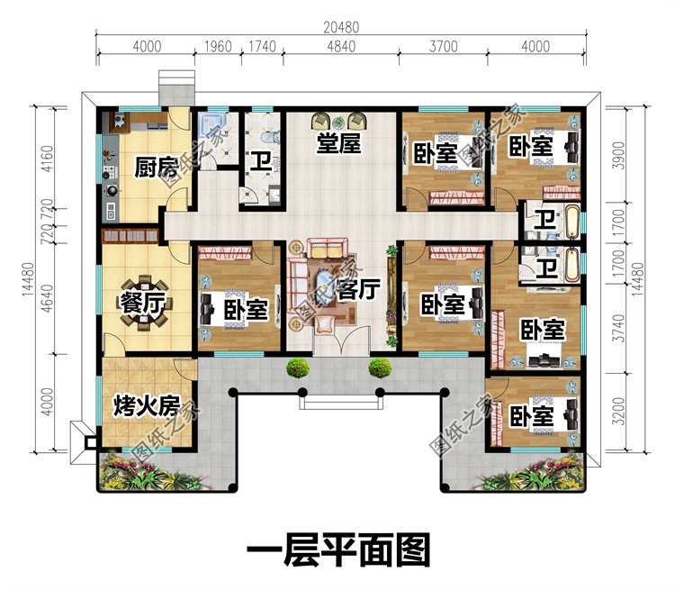 网红中式一层三合院别墅2