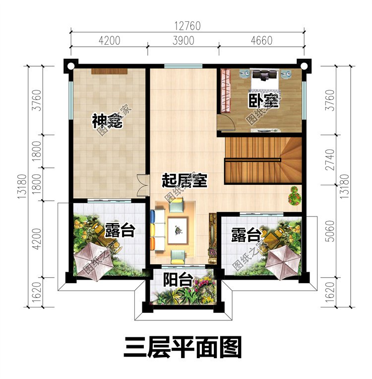 农村自建二层半楼房4